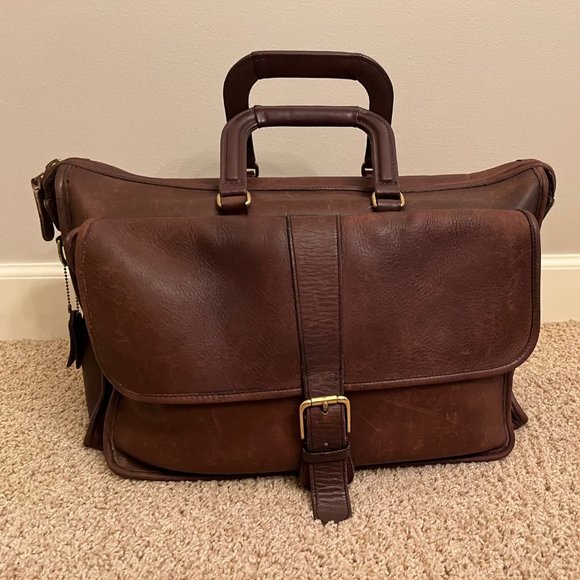 Men's vintage leather briefcase - Picture 1 of 3
